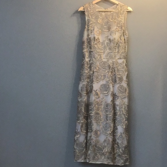 Anthropologie BHLDN Eleanor Silver and Gold Dress - Picture 8 of 10